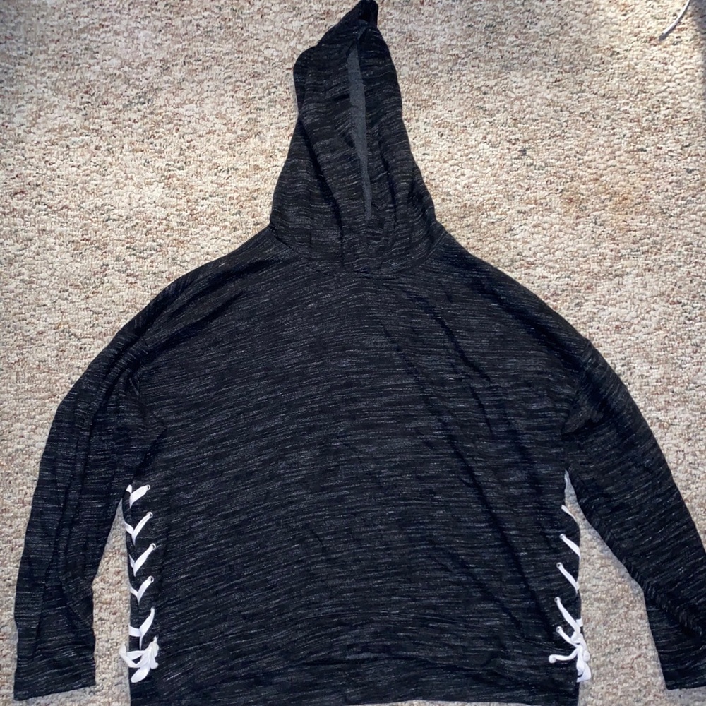 PINK sweatshirt with laced up sides